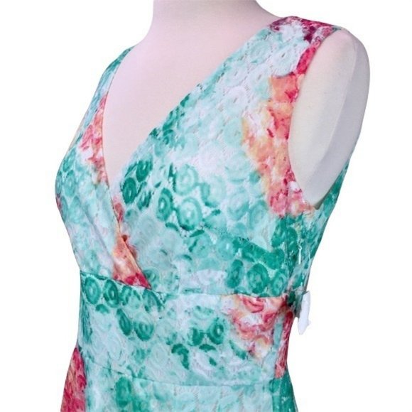 Sandra Darren Dress Floral Eyelet Overlay New - Picture 4 of 10